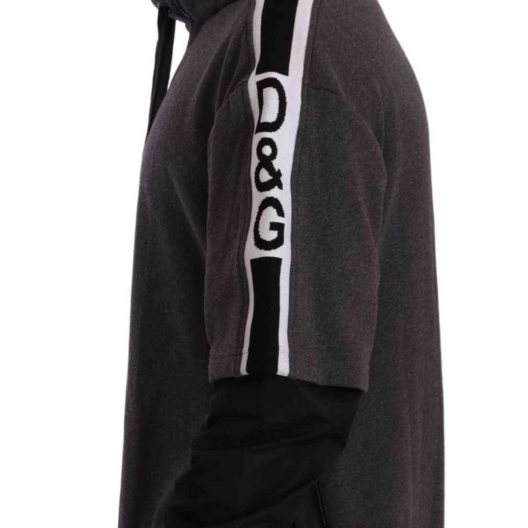 Dolce & Gabbana Gray Black Cotton Hooded #DGMILLENNIALS Sweater