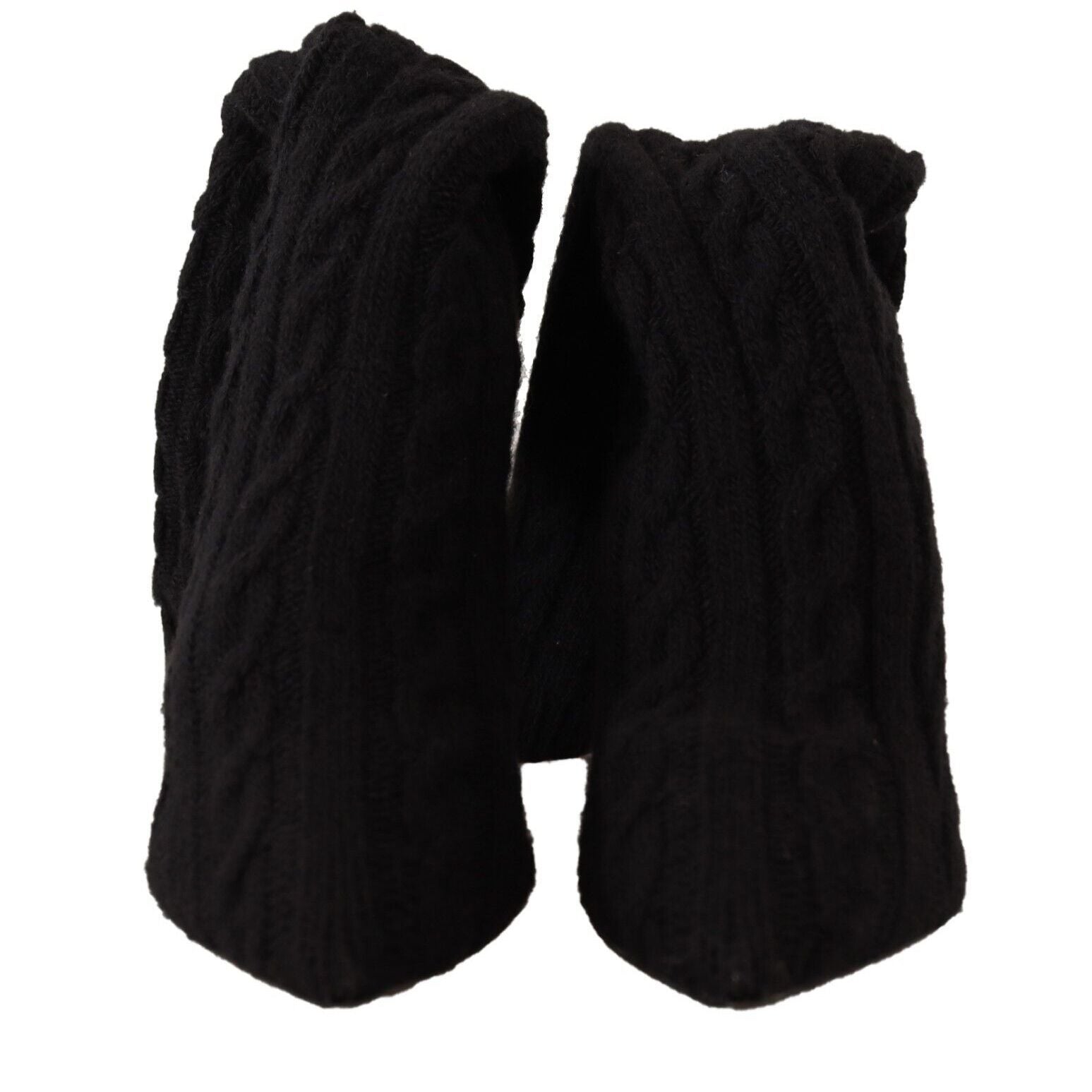 Dolce & Gabbana Black Stretch Socks Knee High Booties Shoes