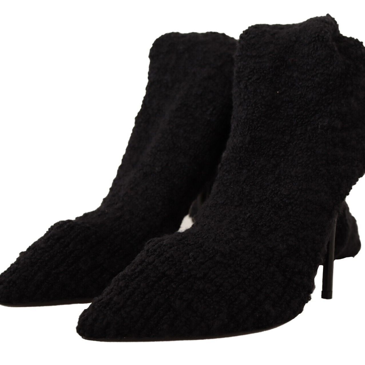 Dolce & Gabbana Black Stretch Socks Knee High Booties Shoes