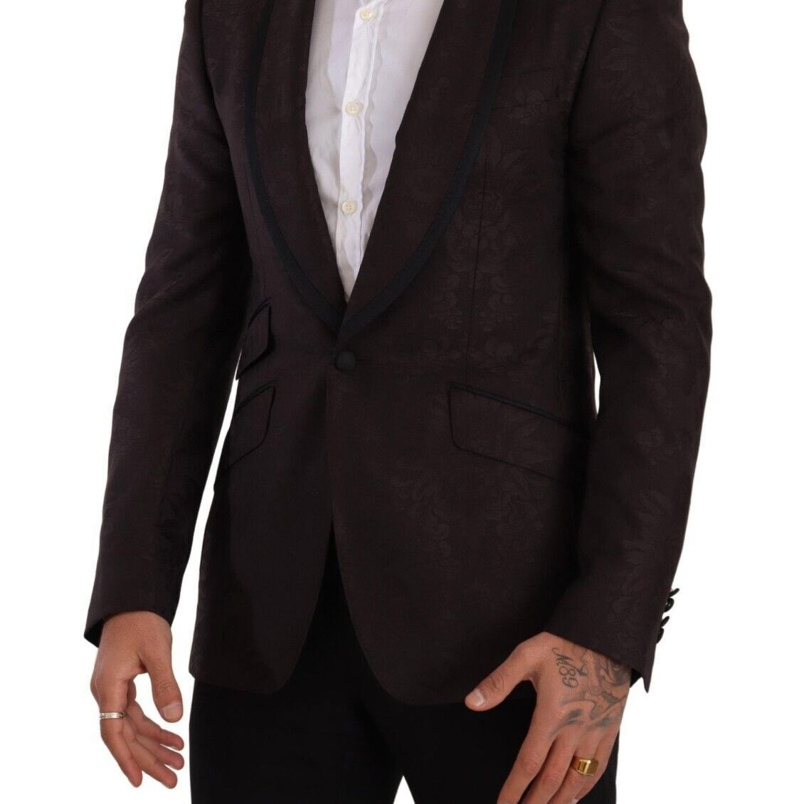 Dolce & Gabbana Purple Jacquard Single Breasted SICILIA Blazer