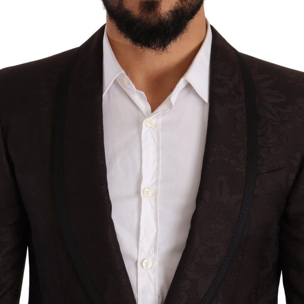 Dolce & Gabbana Purple Jacquard Single Breasted SICILIA Blazer