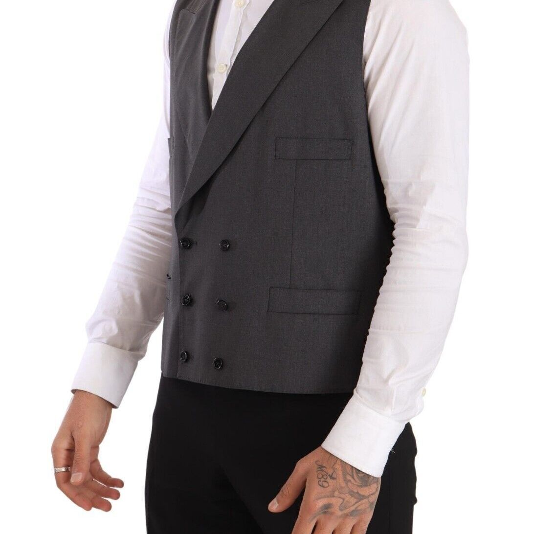 Dolce & Gabbana Gray Double Breasted 2 Piece SICILIA Blazer