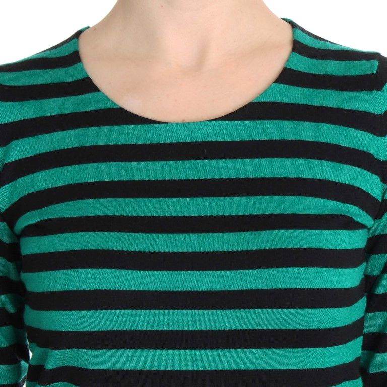 Dolce & Gabbana Green Black Silk Cashmere Sweater