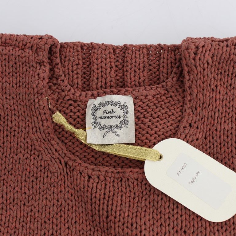 PINK MEMORIES Red Cotton Blend Knitted Sleeveless Sweater