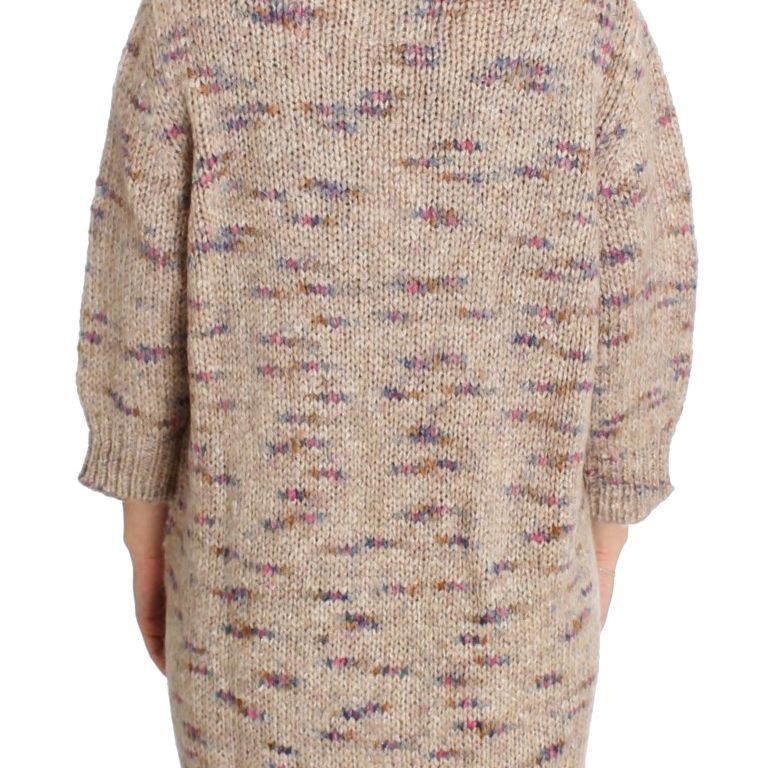 PINK MEMORIES Beige Wool Blend Knitted Oversize Sweater
