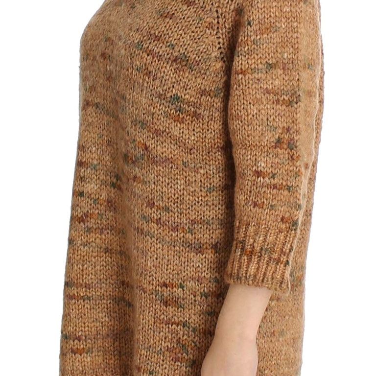 PINK MEMORIES Brown Wool Blend Knitted Oversize Sweater
