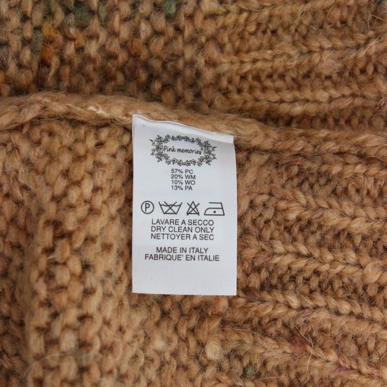 PINK MEMORIES Brown Wool Blend Knitted Oversize Sweater