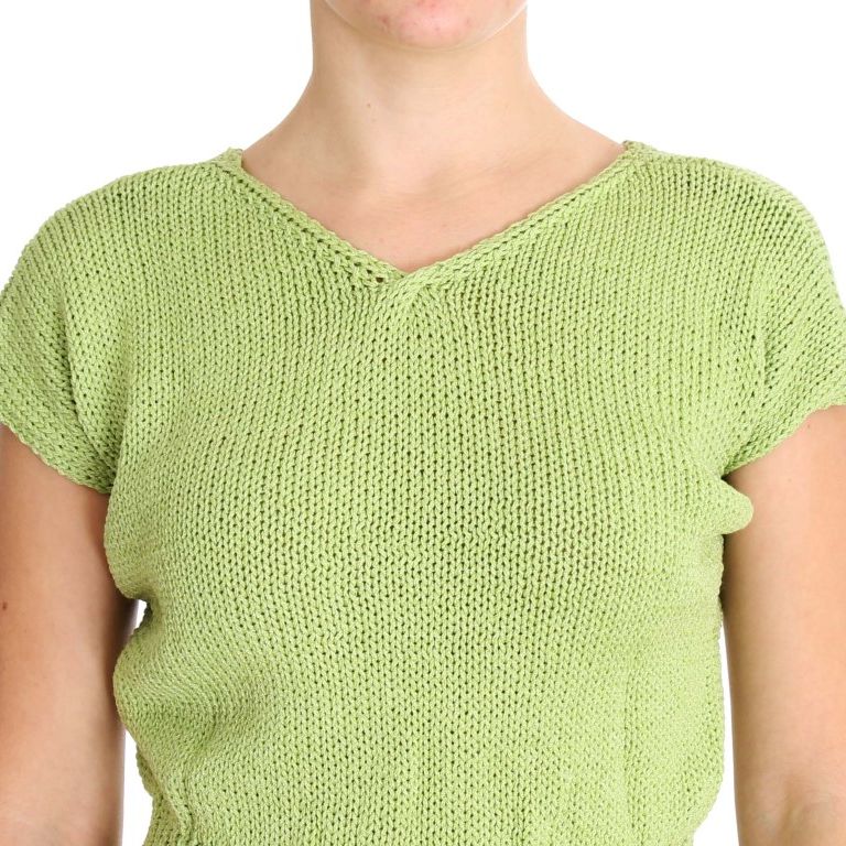 PINK MEMORIES Green Cotton Blend Knitted Sweater