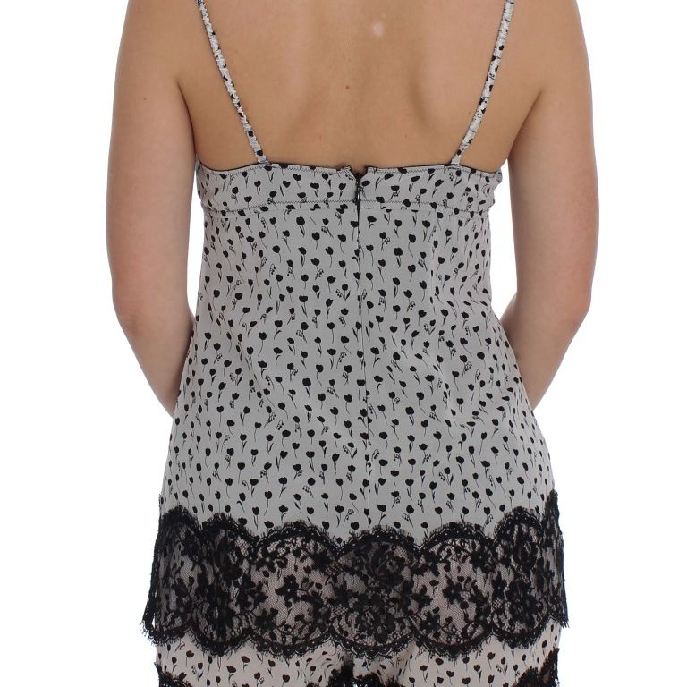 Dolce & Gabbana Black Silk Lace Babydoll Lingerie Top