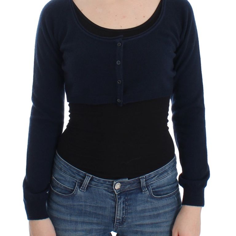Ermanno Scervino Blue Cashmere Cardigan Sweater