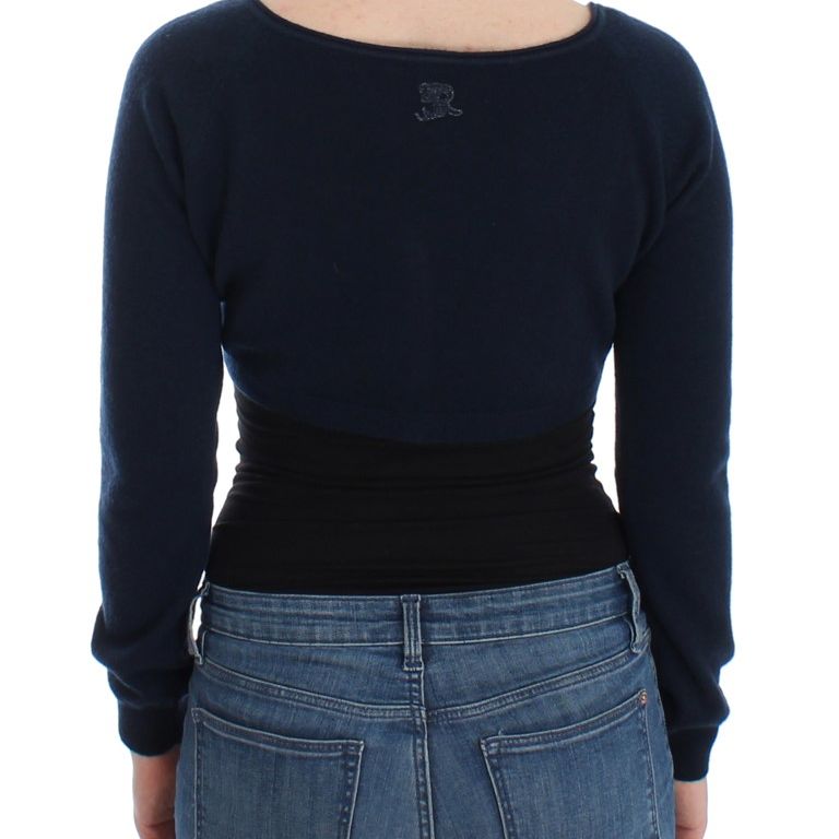 Ermanno Scervino Blue Cashmere Cardigan Sweater