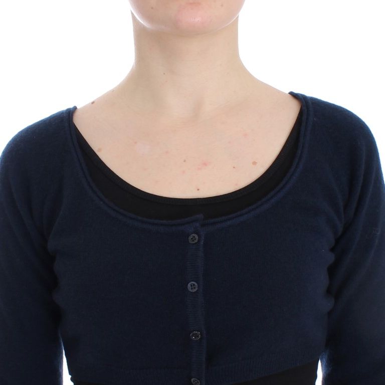 Ermanno Scervino Blue Cashmere Cardigan Sweater