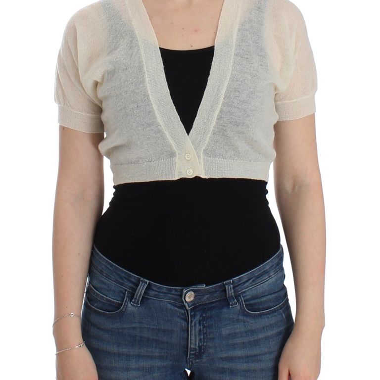 Ermanno Scervino White Wool Cardigan Sweater