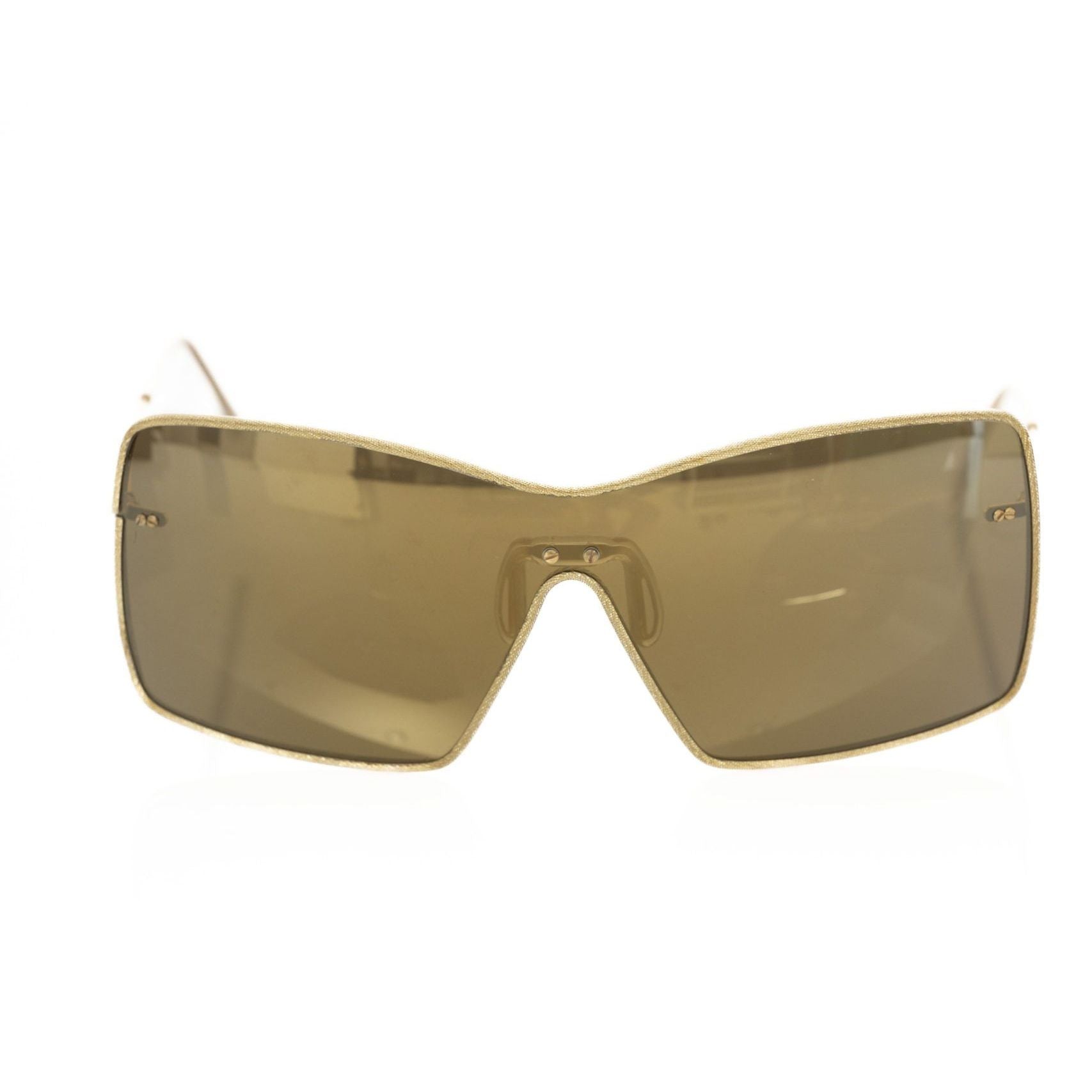 Frankie Morello Gold Metallic Fiber Women Sunglasses