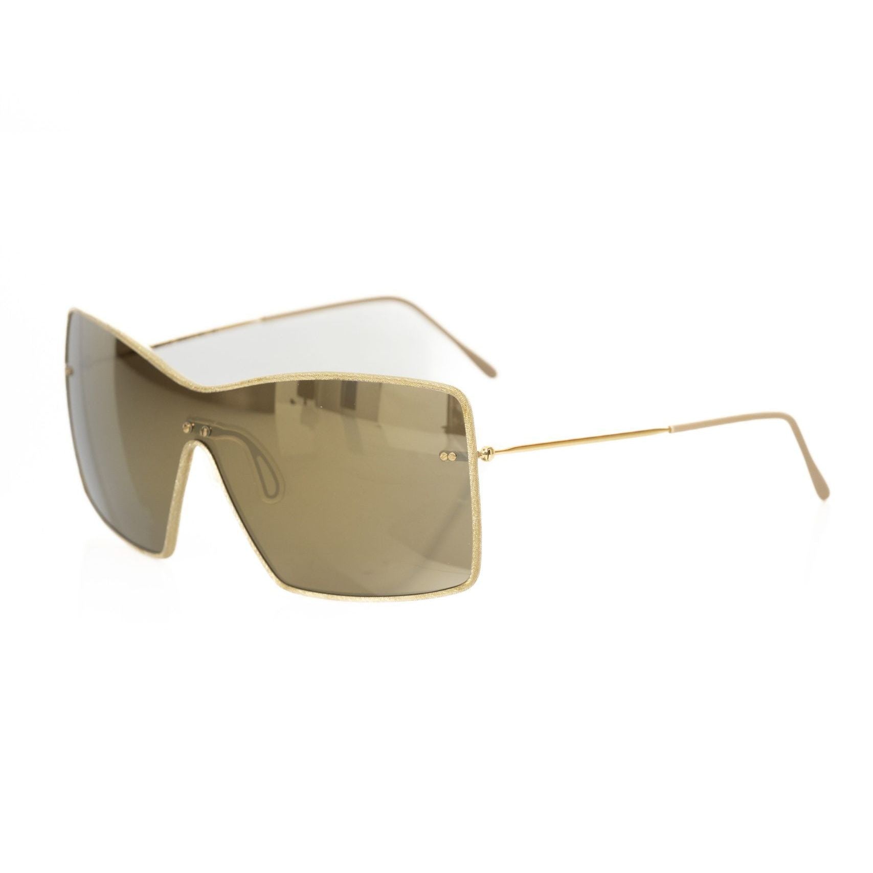 Frankie Morello Gold Metallic Fiber Women Sunglasses