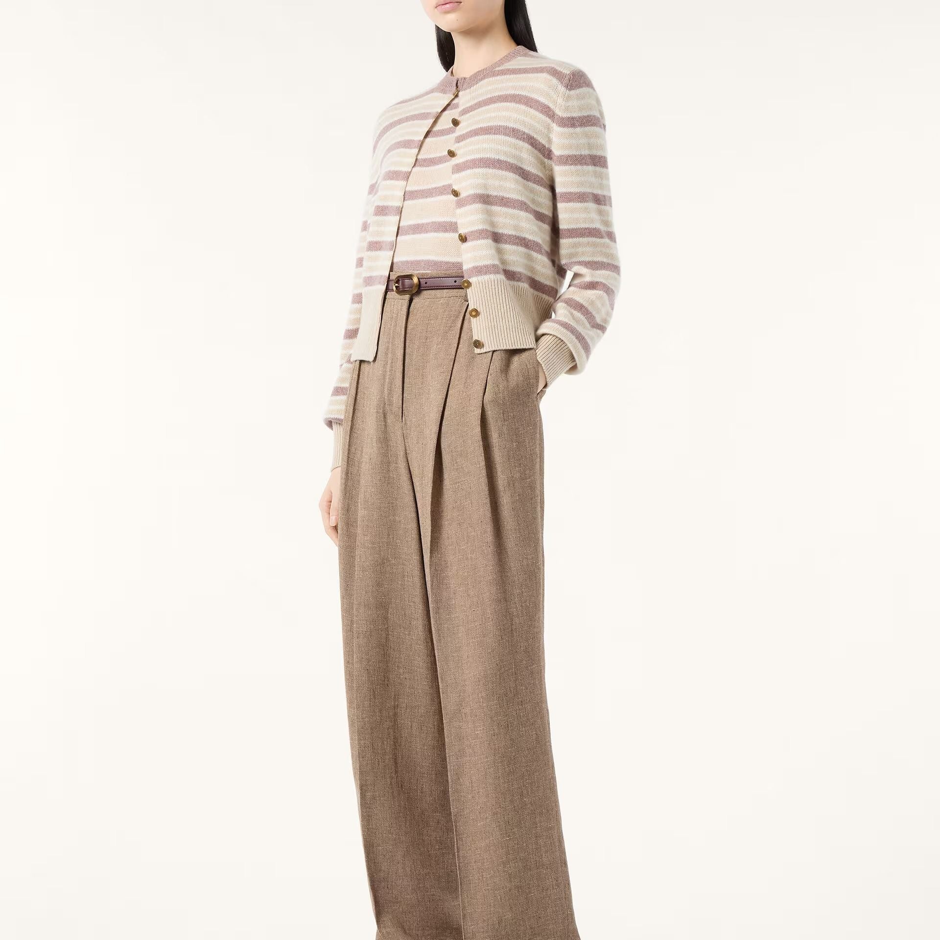 Loro Piana Fobello Stripes Cardigan in Baby Cashmere