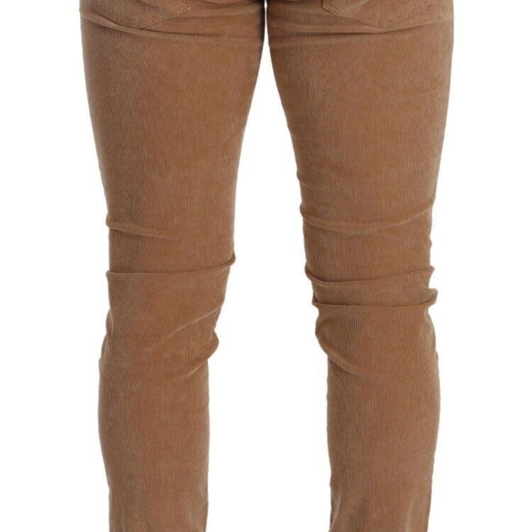Dolce & Gabbana Brown Corduroy Cotton Skinny Slim Fit Jeans