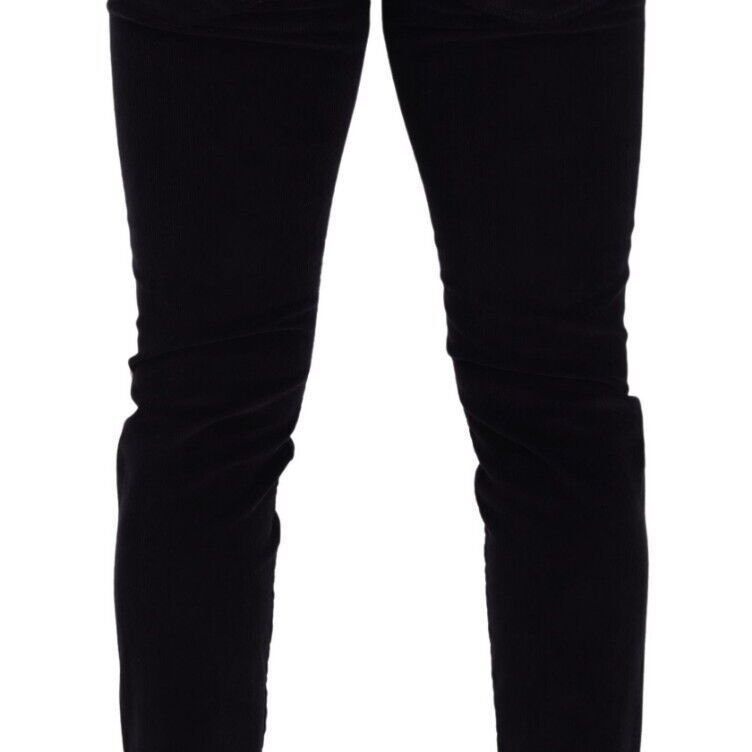 Dolce & Gabbana Blue Corduroy Cotton Stretch Skinny Jeans