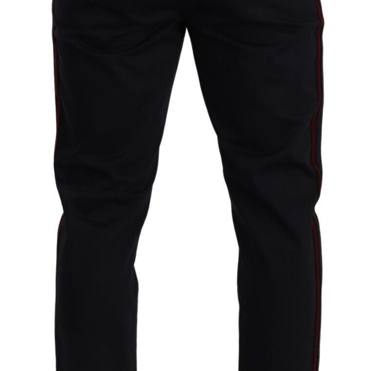 Dolce & Gabbana Blue Bordeaux Cotton Skinny Chino Pants