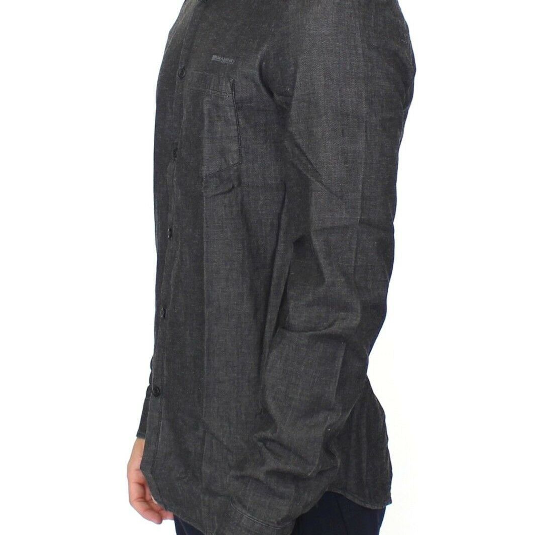 Ermanno Scervino Denim Jeans Cotton Casual Gray Stretch Shirt