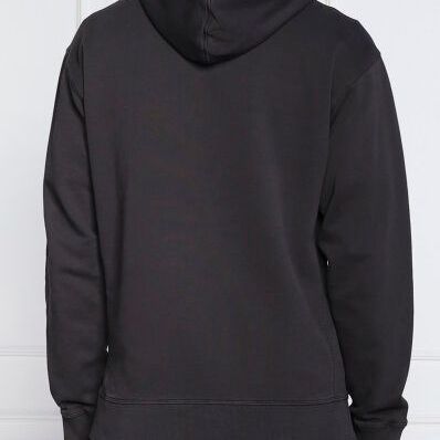 Hugo Boss Dark Blue Cotton Logo Details Hooded Sweatshirt