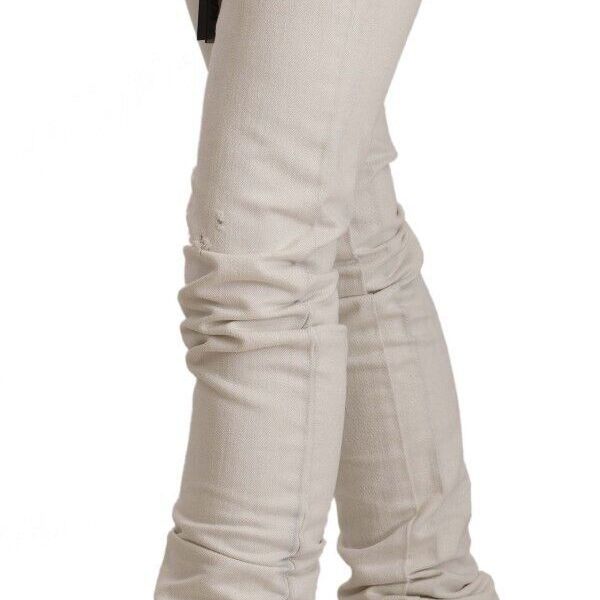 Karl Lagerfeld White Mid Waist Cotton Denim Slim Fit Jeans