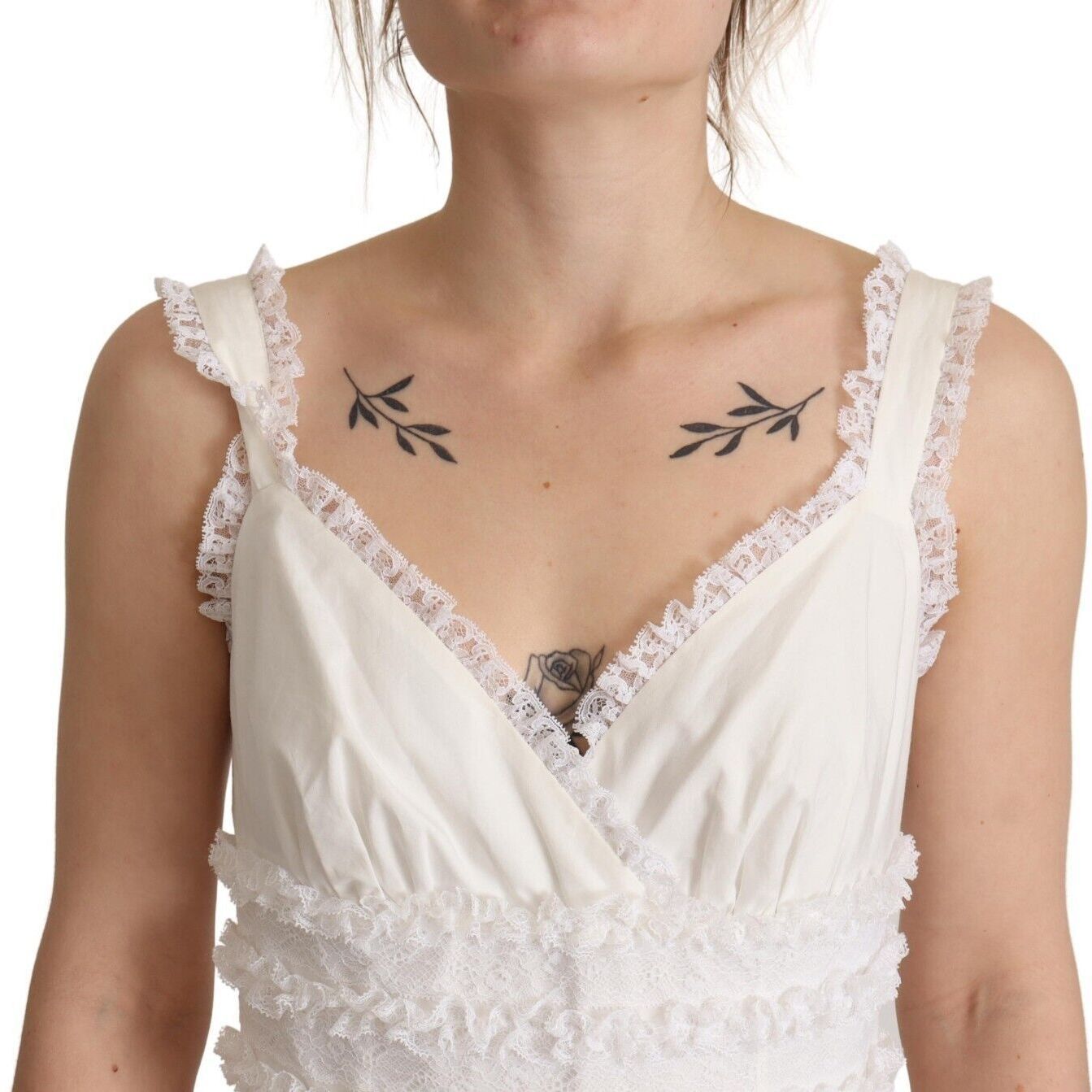 Dolce & Gabbana White Cotton Tiered Long Maxi A-line Dress