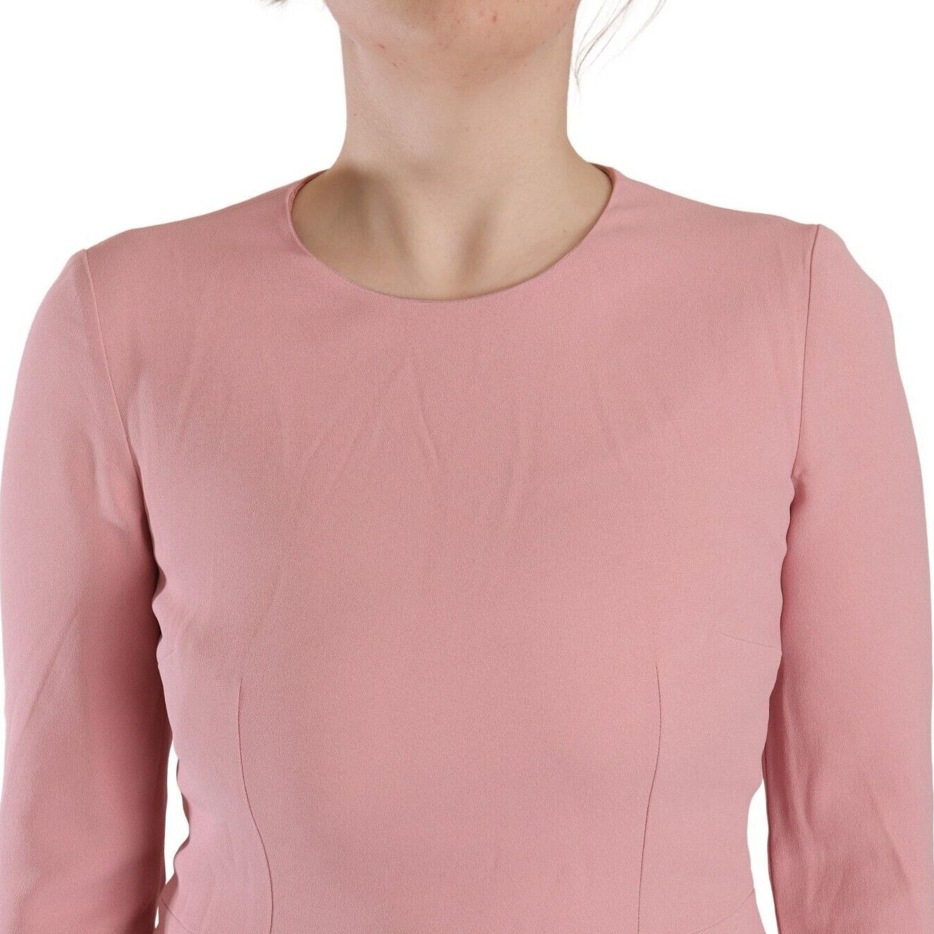 Dolce & Gabbana Pink 3/4 Sleeves Viscose Blend A-line Dress