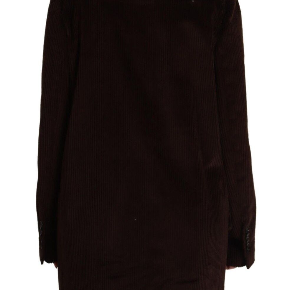 Dolce & Gabbana Bordeaux Corduroy Cotton Blazer Oversized Jacket