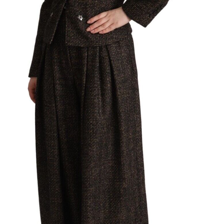 Dolce & Gabbana Dark Brown Wool Single Breasted 2 Pc Jacket Pants