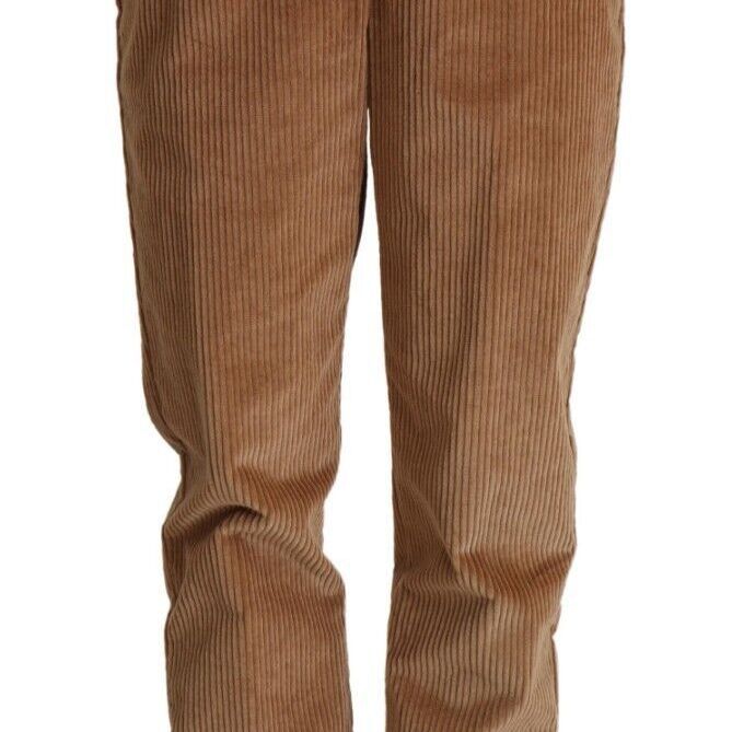 Dolce & Gabbana Brown Cotton Corduroy High Waist Skinny Pants