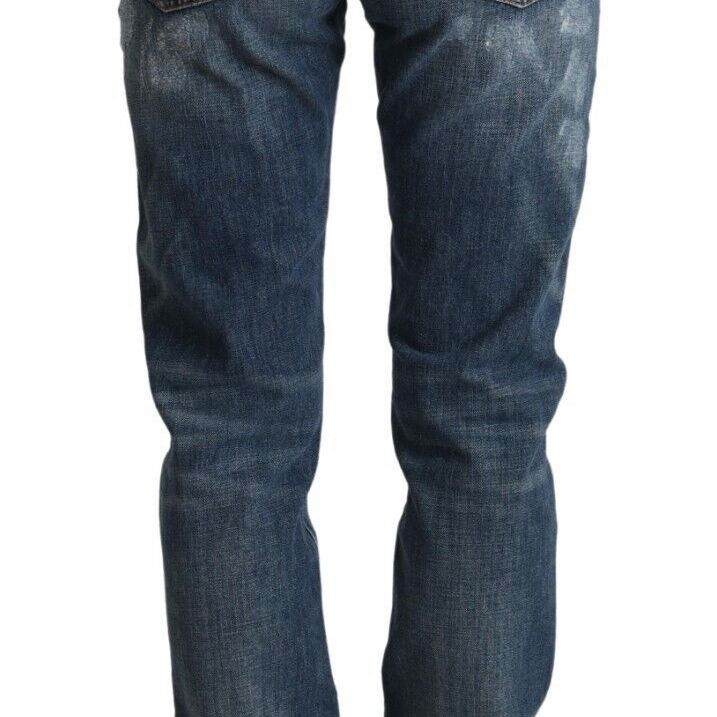 Dolce & Gabbana Blue Distressed Denim BOYFRIEND Skinny Jeans