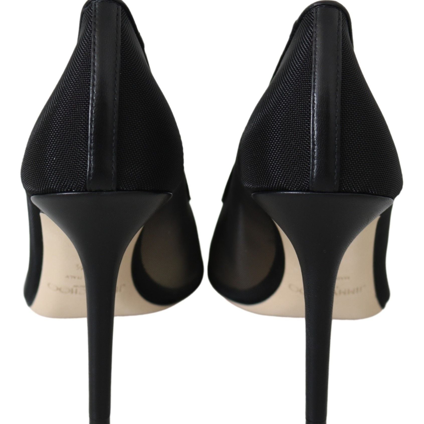 Jimmy Choo Black Mesh Amika 85 Diamond Pumps Shoes