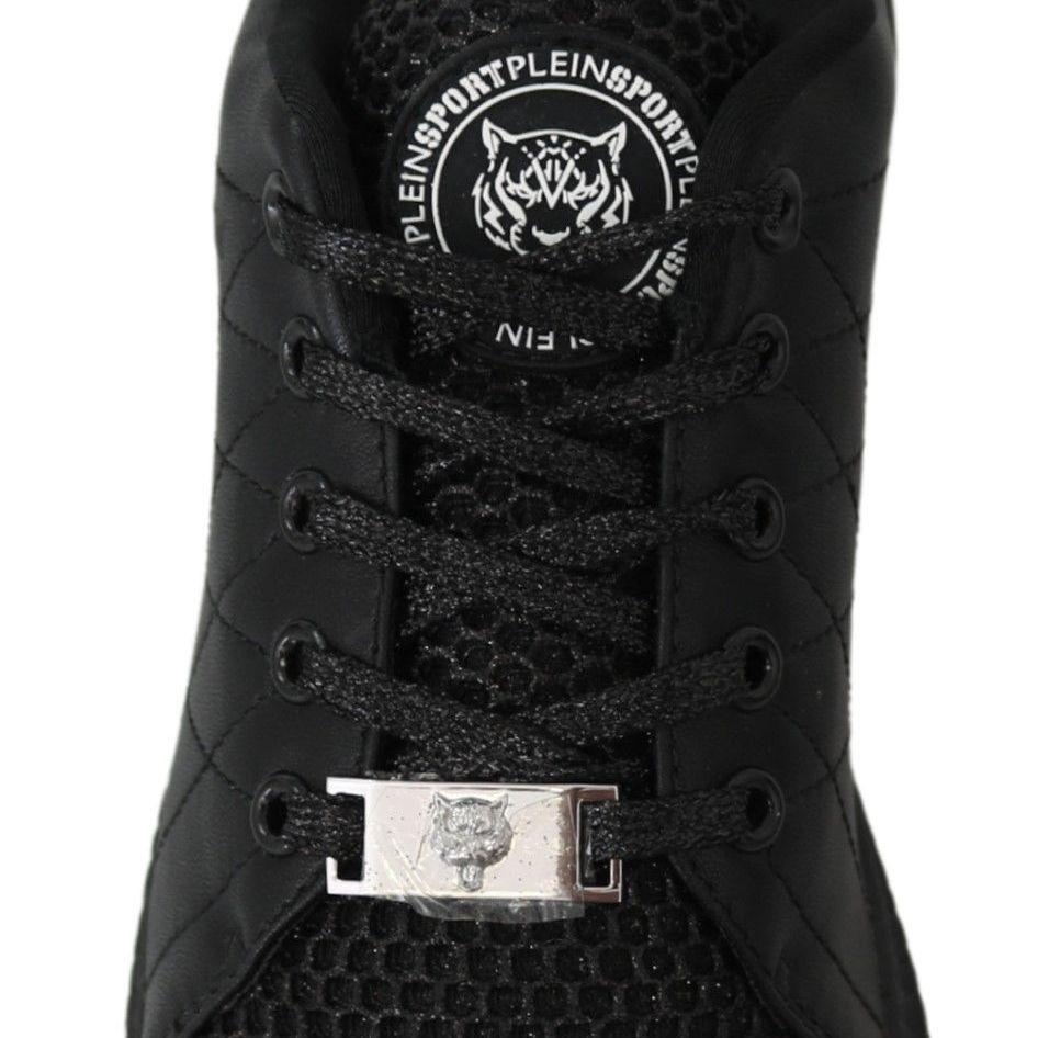 Plein Sport Black Polyester Runner Gisella Sneakers Shoes