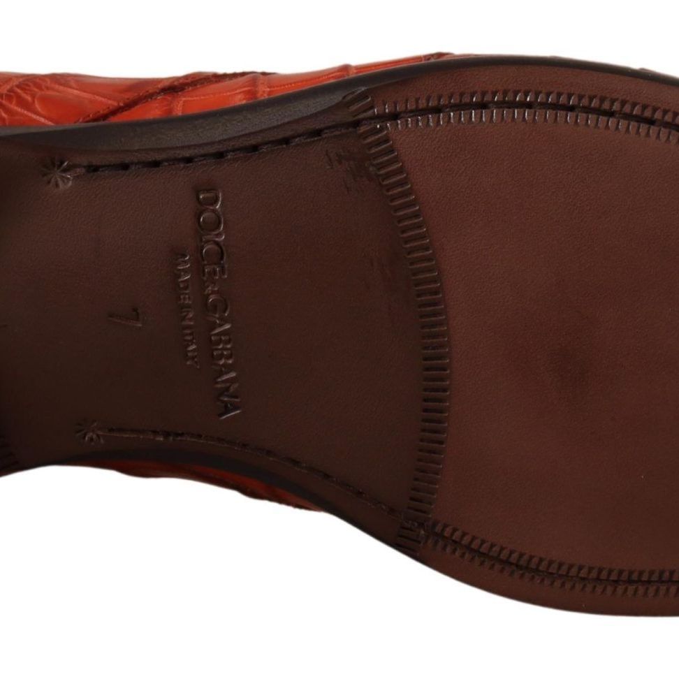 Dolce & Gabbana Orange Exotic Leather Dress Derby Shoes