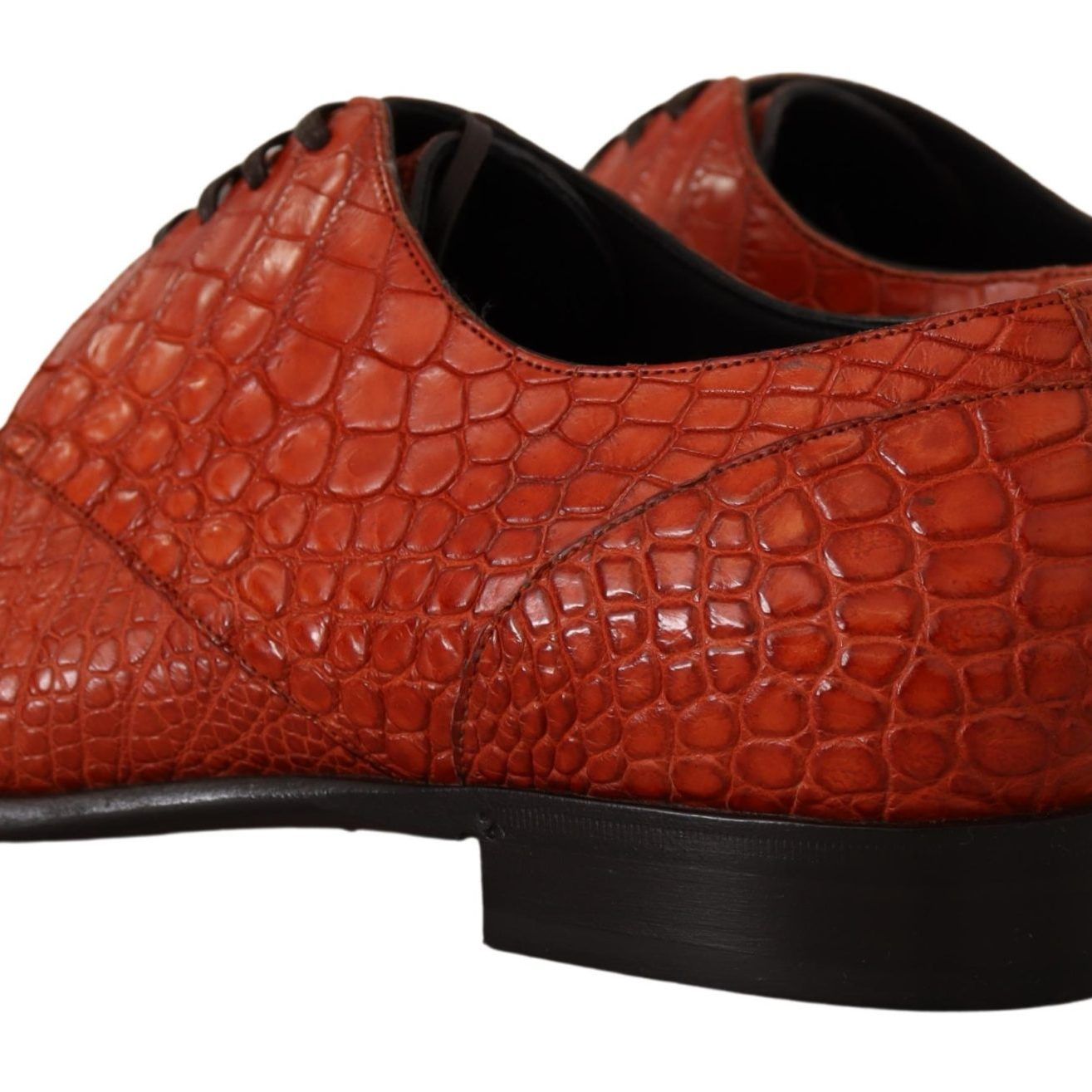 Dolce & Gabbana Orange Exotic Leather Dress Derby Shoes