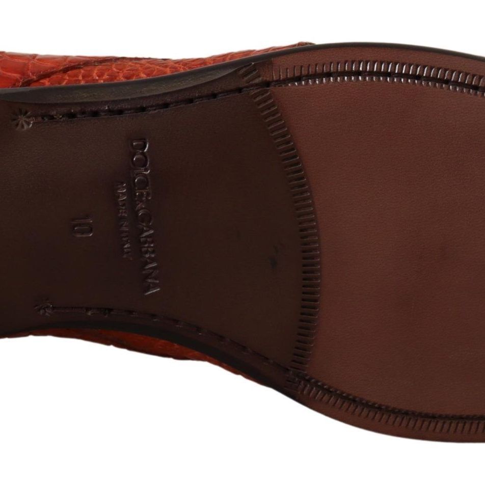 Dolce & Gabbana Orange Exotic Leather Dress Derby Shoes