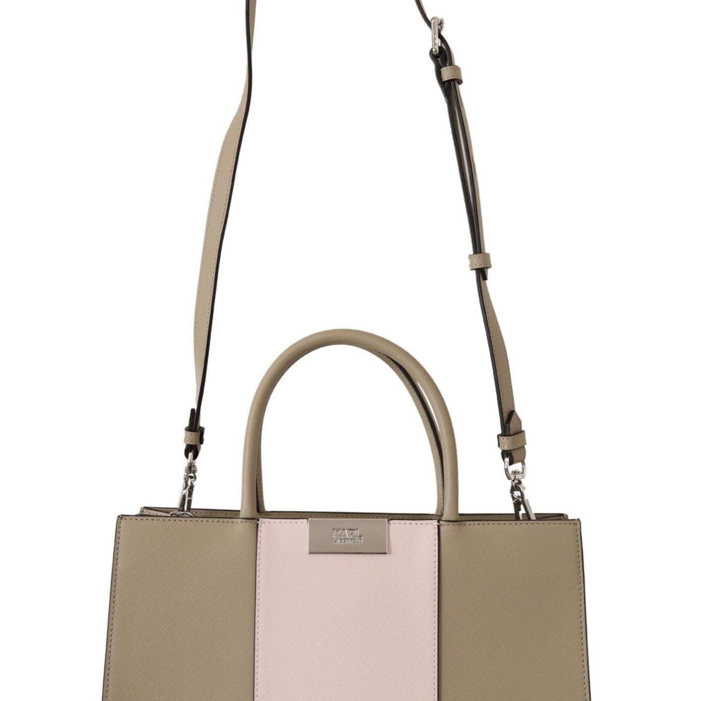 Karl Lagerfeld Sage Green Polyurethane Tote Shoulder Bag