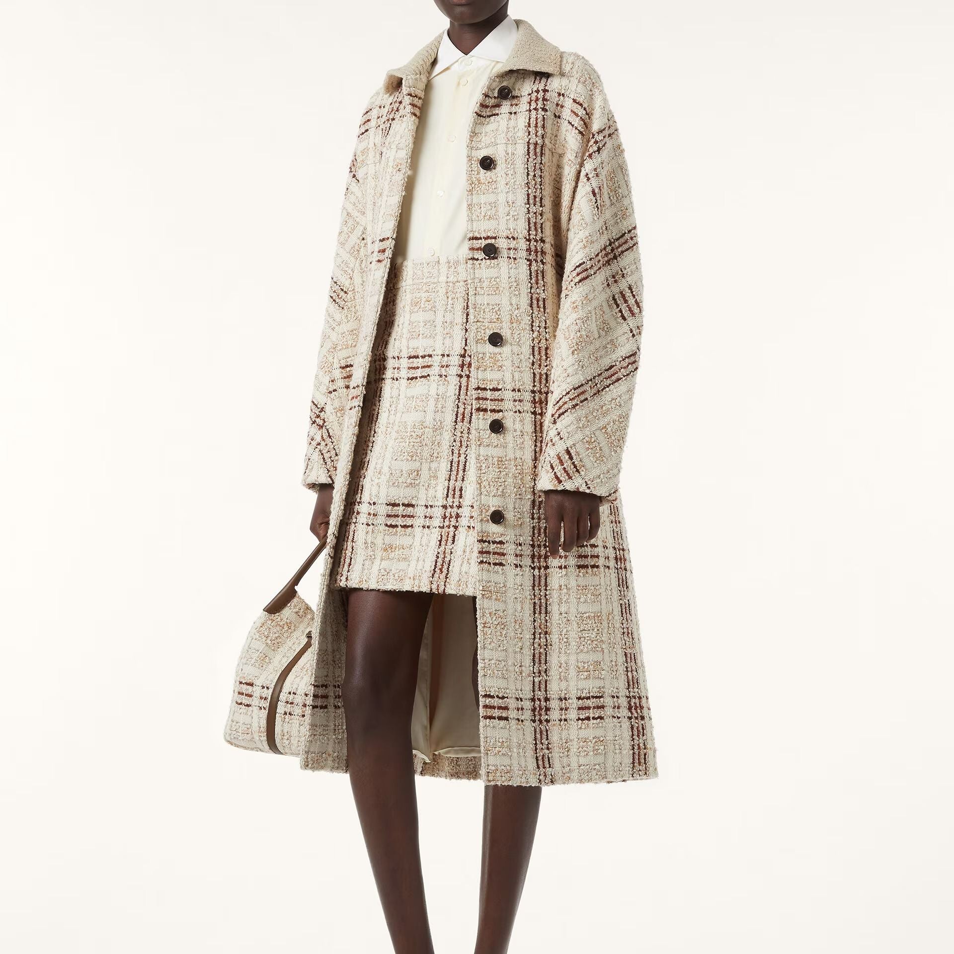 Loro Piana Stefanie Skirt in Virgin Wool, Cashmere, Silk