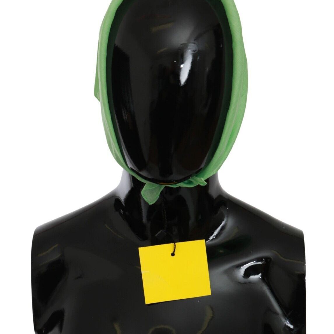 Versace Apple Green Linen Square Foulard Head Wrap Scarf