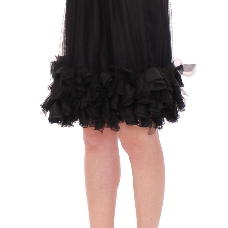 Dolce & Gabbana Black Silk Transparent Above Knees Skirt