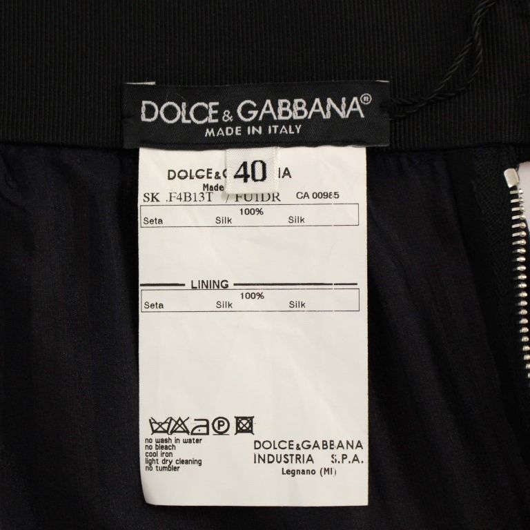 Dolce & Gabbana Black Silk Transparent Above Knees Skirt