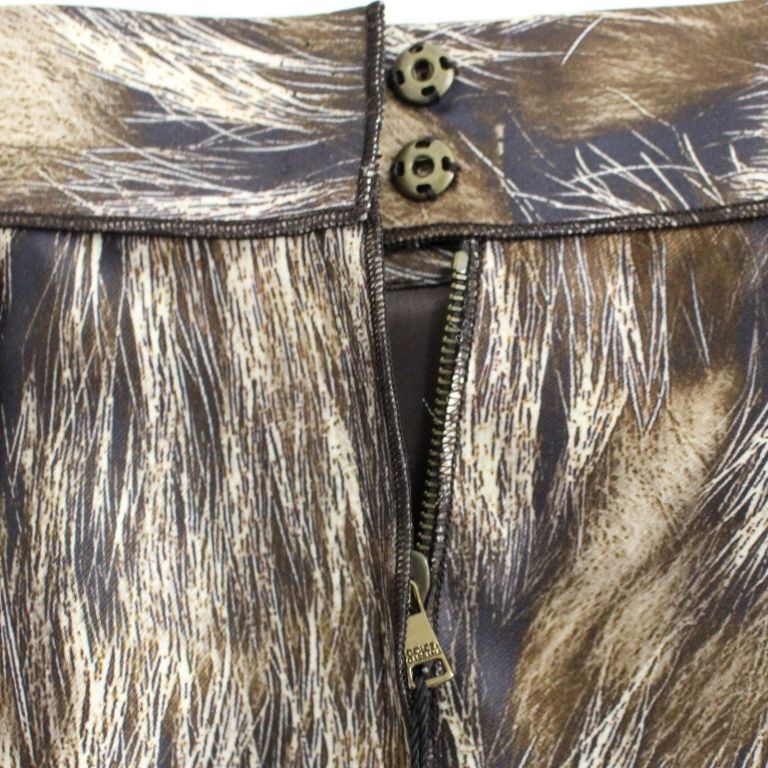 Dolce & Gabbana Brown Floral Silk Straight Full Skirt