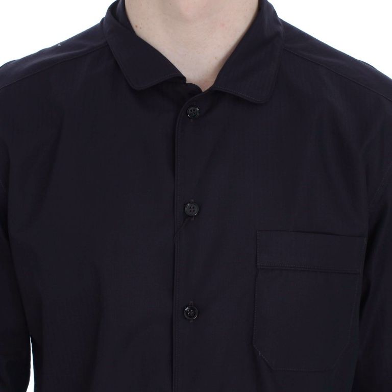 Dolce & Gabbana Purple Striped Cotton Pajama Lounge Shirt