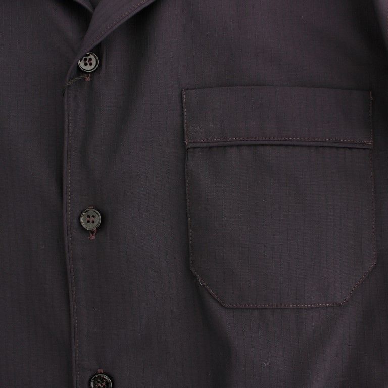 Dolce & Gabbana Purple Striped Cotton Pajama Lounge Shirt