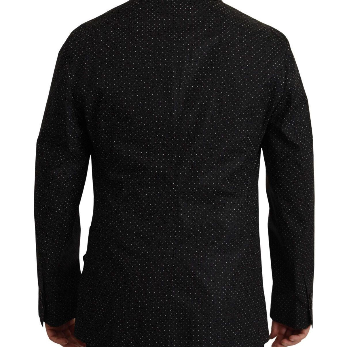Dolce & Gabbana Black Polka Dotted Cotton Blazer Jacket