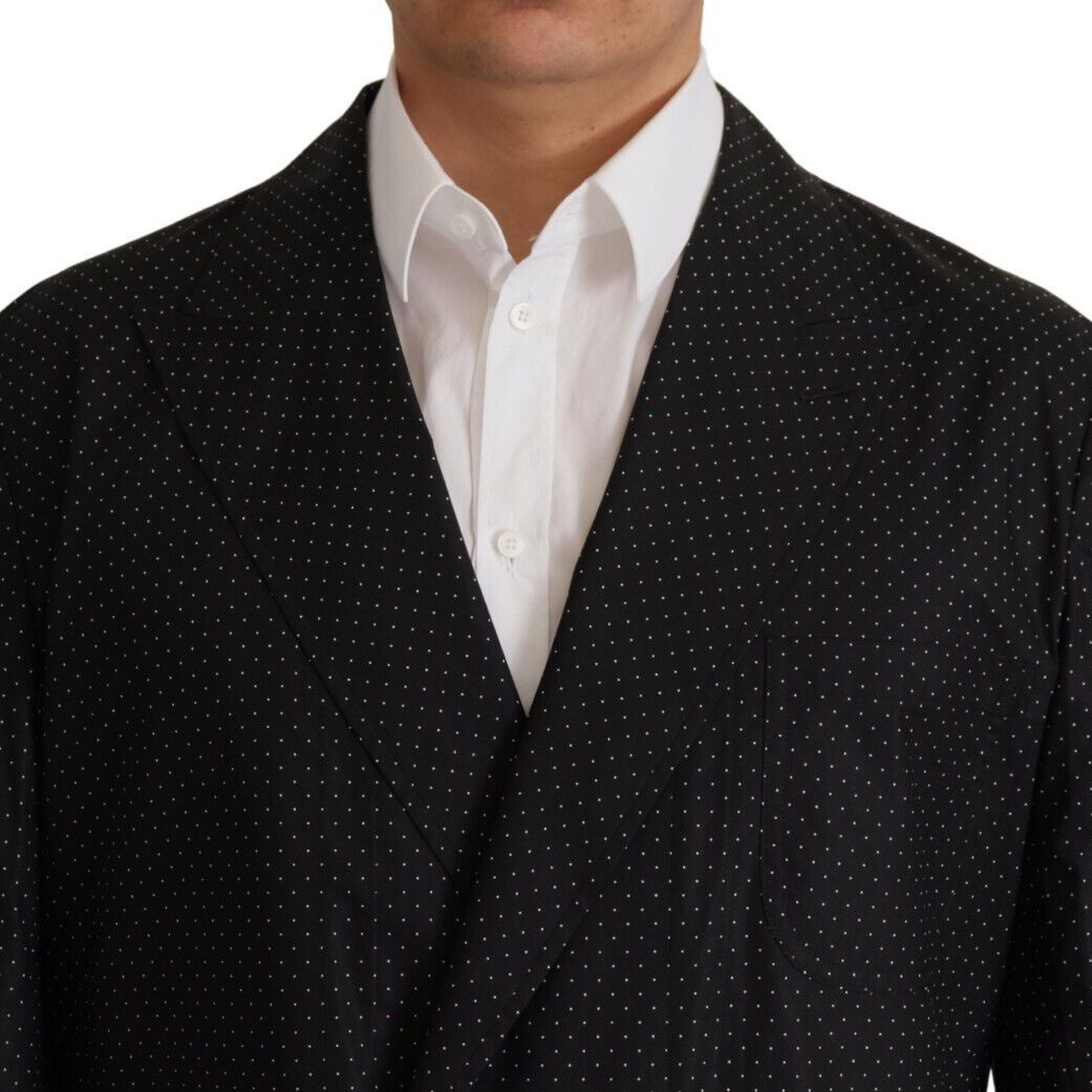 Dolce & Gabbana Black Polka Dotted Cotton Blazer Jacket