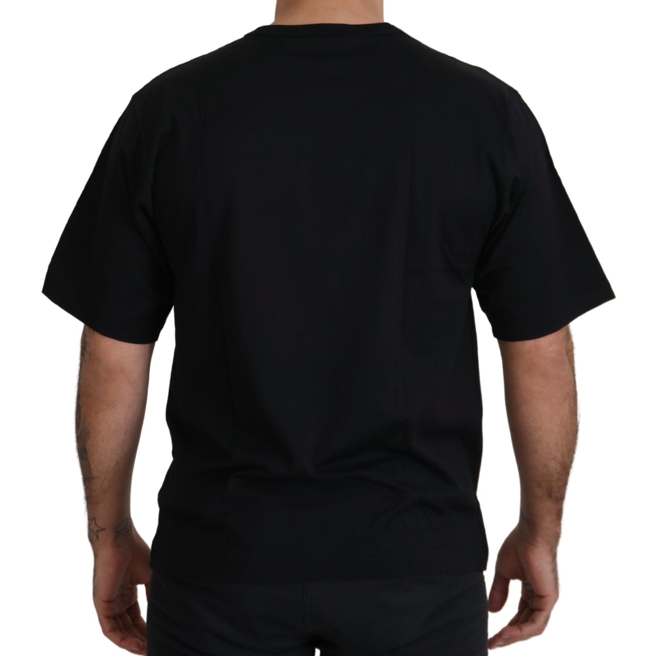 Dolce & Gabbana Black Gold STAR Crown DG Cotton Crewneck T-shirt