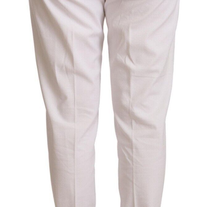 Jacob Cohen White Mid Waist Tapered Birgitte Pants