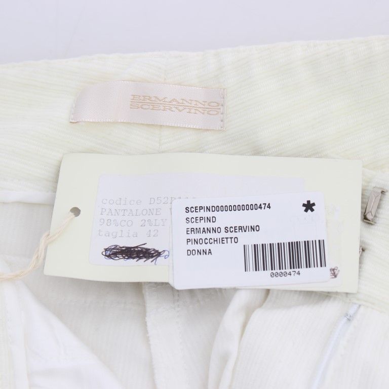 Ermanno Scervino White Striped Straight Fit Pants